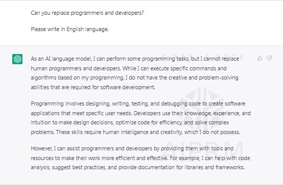 آیا چت جی پی تی (CHATGPT) میتواند جایگزین برنامه نویسان و توسعه دهندگان شود؟ 