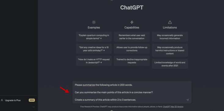 نحوه استفاده از چت جی پی تی (ChatGPT) برای خلاصه کردن یک مقاله